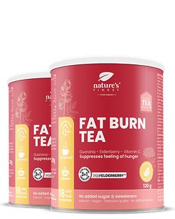 Fat Burn Slimming Tea 1+1 | Podpora metabolismu | Čaj z ostropestřce | Čaj z máty lékařské | Čaj na hubnutí | ProElberberry™ | Bio | Veganský | 120g