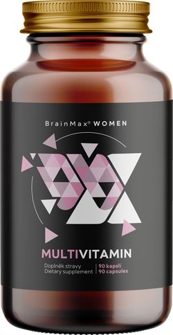 BrainMax Women Multivitamin, multivitamín pro ženy, 90 rostlinných kapslí 33 aktivních látek pro ženskou imunitu, krásu a hormonální rovnováhu