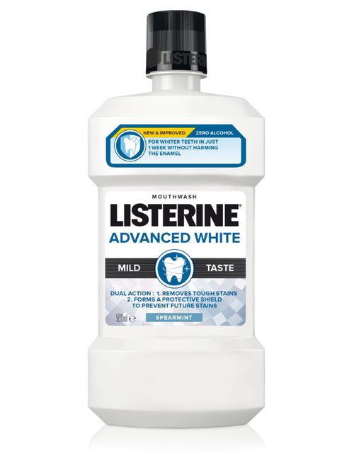 Listerine Advanced White Mild Taste ústní voda 500 ml