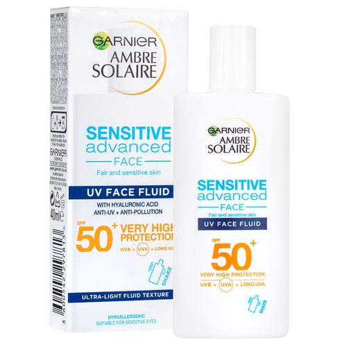 Garnier Ambre Solaire Sensitive Advanced Face SPF50+ krém na obličej s kyselinou hyaluronovou 40 ml