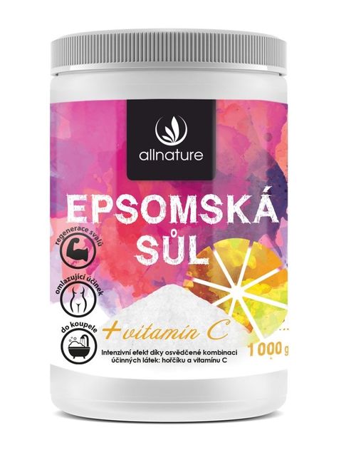 Allnature Epsomská sůl s vitamínem C 1000 g