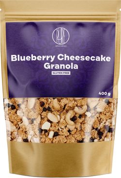 BrainMax Pure Blueberry Cheesecake Granola, Borůvky a Bílá čokoláda, 400 g