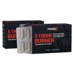 X-treme Burner | 1+1 ZDARMA | Odbourává tukové zásoby, zrychluje metabolismus a dodává extra energii navíc | 2x 60 kapslí na 40 dní | PowGen