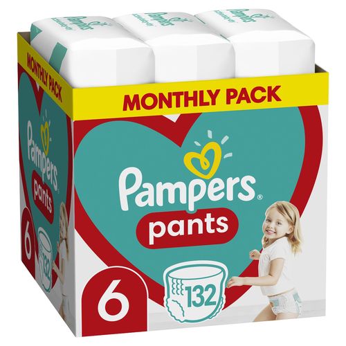 Pampers Pants vel. 6 Monthly Pack 15+ kg plenkové kalhotky 132 ks