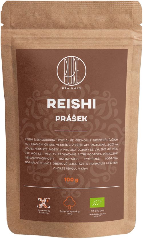 BrainMax Pure Reishi prášek, BIO 100g *CZ-BIO-001 certifikát