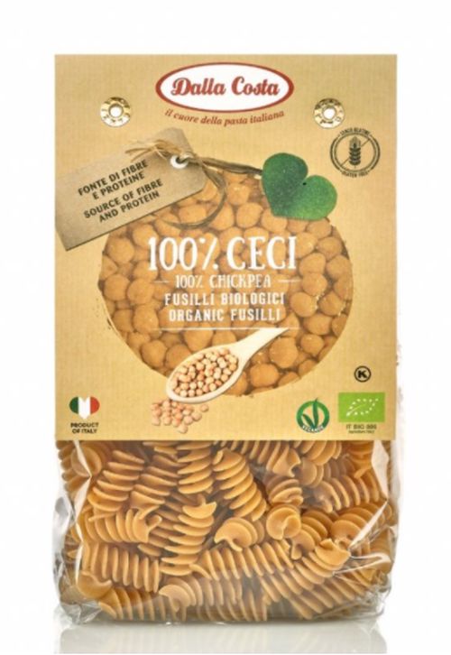 Dalla Costa - BIO bezlepkové těstoviny Fusilli cizrna, 250 g CZ-BIO-001 certifikát