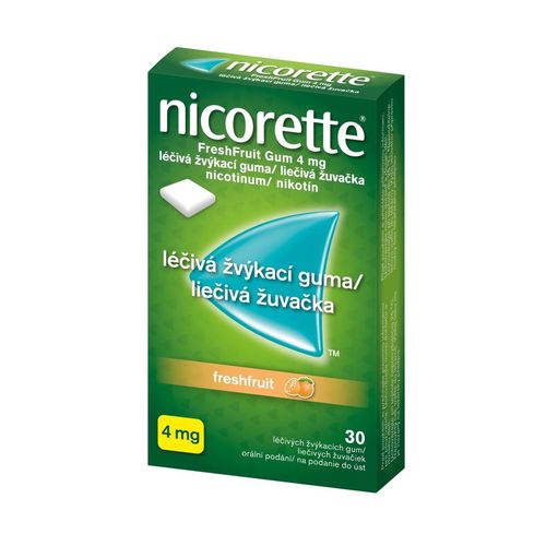 Nicorette FreshFruit Gum 4 mg léčivá žvýkací guma 30 žvýkaček