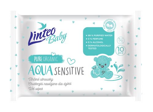 Linteo Baby Aqua vlhčené ubrousky 10 ks