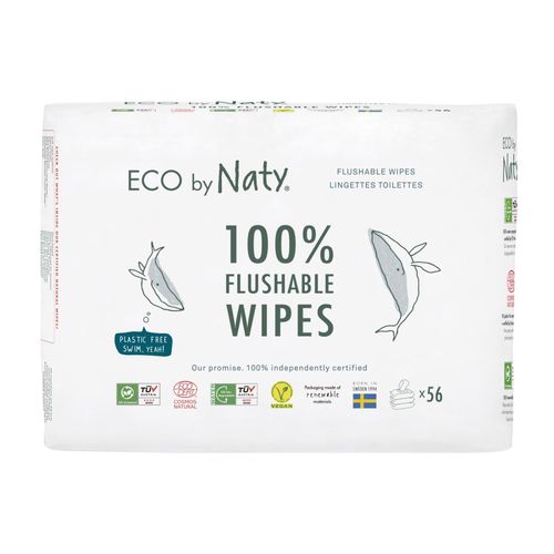 ECO by Naty Vlhčené ubrousky bez vůně splachovatelné 3x56 ks