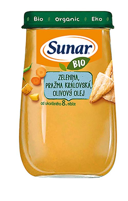 Sunar BIO Příkrm Zelenina a pražma královská 8m+ 190 g