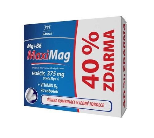 Zdrovit MaxiMag Hořčík 375 mg + B6 70 tobolek 40 % zdarma