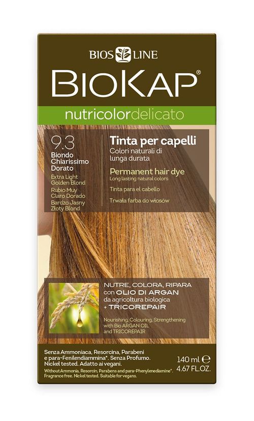 BIOKAP Nutricolor Delicato 9.3 Blond zlatá světlá barva na vlasy 140 ml