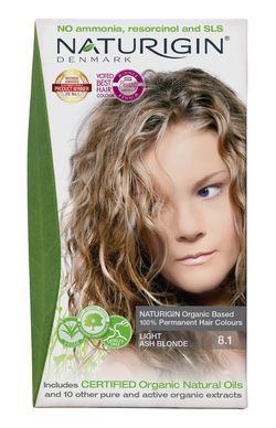 NATURIGIN Organic Based 100% Permanent Hair Colours Light Ash Blonde 8.1 barva na vlasy 115 ml