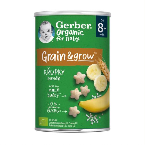 Gerber Organic for Baby Křupky banánové BIO 8m+ 35 g