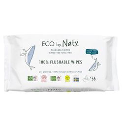 ECO by Naty Vlhčené ubrousky bez vůně splachovatelné 56 ks