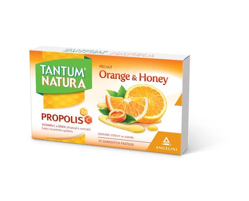 Tantum Natura Orange&Honey + Zinek + vitamin C 15 pastilek