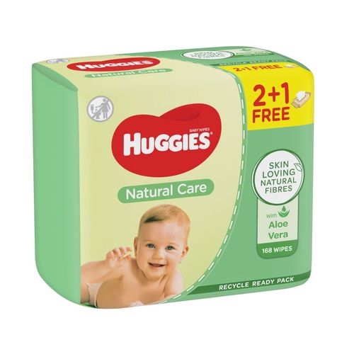 Huggies Natural Care Triplo vlhčené ubrousky 3x56 ks