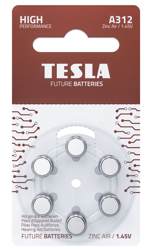 TESLA Baterie do naslouchadel A312 PR41 6 ks