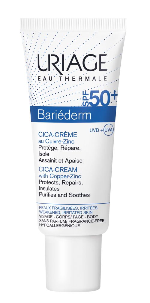 Uriage Bariéderm Cica Creme SPF 50 reparativní krém na popraskanou pokožku 40 ml