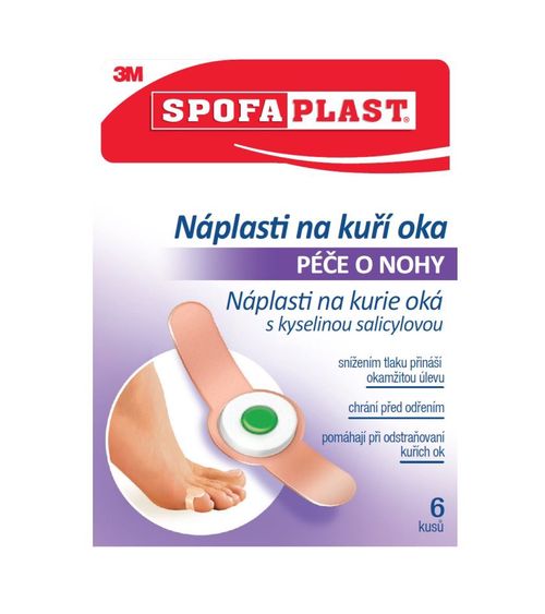 3M Spofaplast 183 Náplasti na kuří oka s kyselinou salicylovou 70x12,5 mm 6 ks