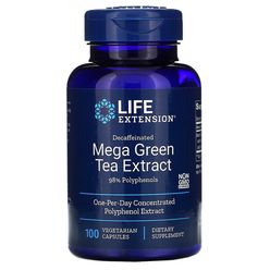 Life Extension Caffeinated Mega Green Tea Extract, extrakt ze zeleného čaje s kofeinem, 100 rostlinných kapslí
