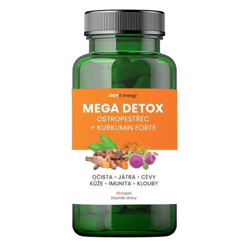 MOVIt Energy Mega Detox Ostropestřec + Kurkumin FORTE 60 kapslí