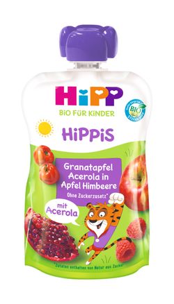 Hipp BIO Hippies jablko-malina-granátové jablko-acerola 100 g