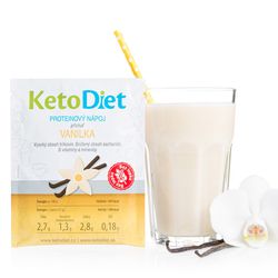 KetoDiet Proteinový nápoj příchuť vanilka (7 porcí) - 100% česká keto dieta