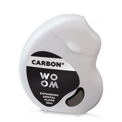 WOOM CARBON+ expandující černá zubní nit 30 m