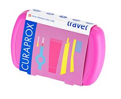 Curaprox Travel set cestovní sada růžová