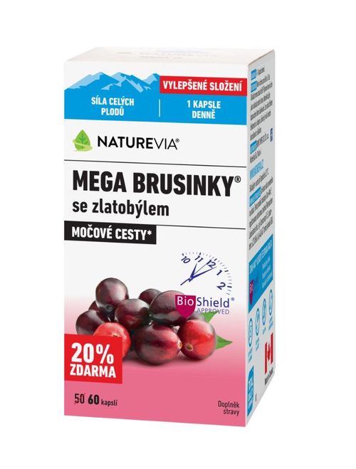 Swiss NatureVia Mega brusinky 60 kapslí