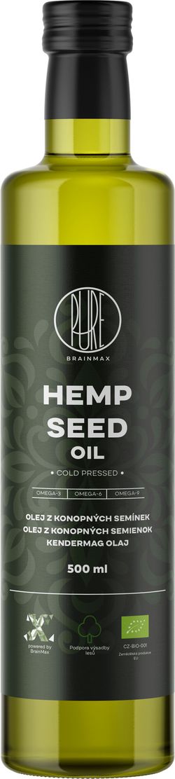 Brainmax Pure Olej z konopných semínek, BIO, 500 ml *CZ-BIO-001 certifikát