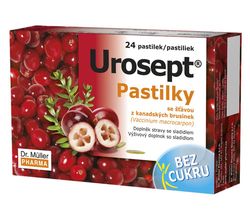 Urosept Pastilky bez cukru 24 pastilek