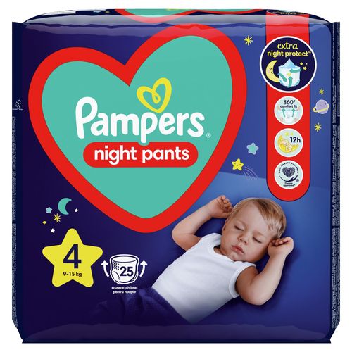 Pampers Night Pants vel. 4 9–15 kg dětské plenkové kalhotky 25 ks