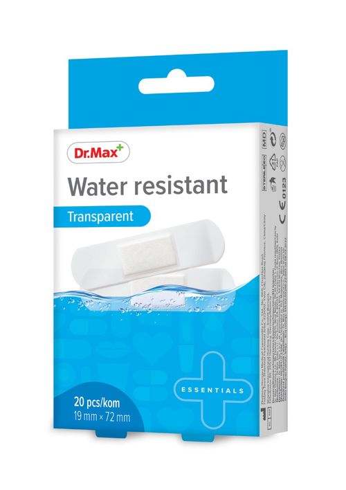 Dr.Max Water resistant Transparent 19 mm x 72 mm náplast 20 ks