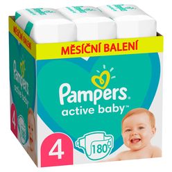 Pampers Active Baby vel. 4 Monthly Pack 9-14 kg dětské pleny 180 ks