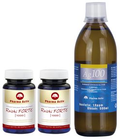 Pharma Activ Reishi FORTE 1000 1+1 90 kapslí + Ag100 10ppm 500 ml