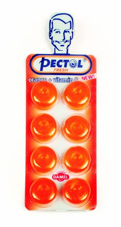 PECTOL Dropsy s pomerančovou příchutí a vitaminem C blistr 8 ks