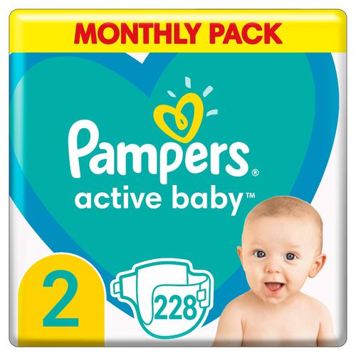 Pampers Active Baby vel. 2 Monthly Pack 4-8 kg dětské pleny 228 ks
