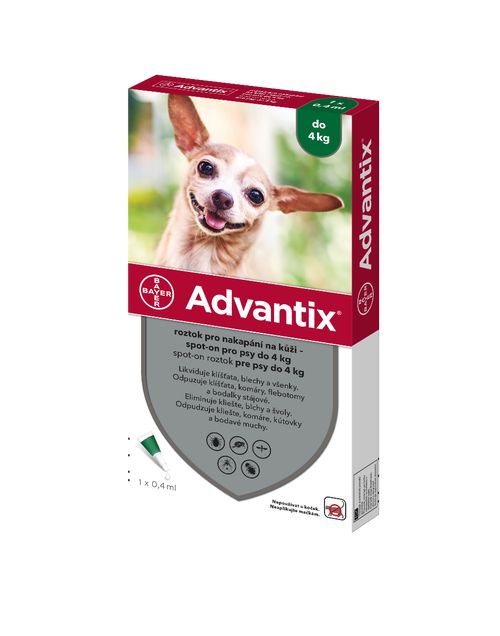 Advantix pro psy do 4 kg spot-on 1x0,4 ml