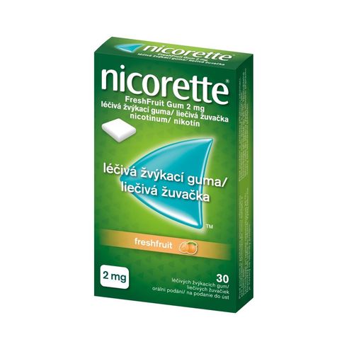 Nicorette FreshFruit Gum 2 mg léčivá žvýkací guma 30 žvýkaček