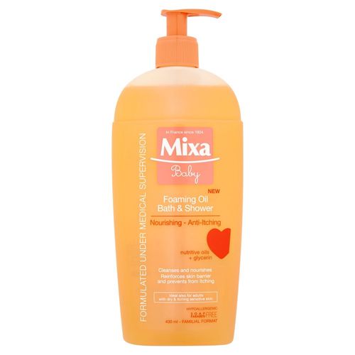 Mixa Baby Pěnivý olej do sprchy i do koupele 400 ml