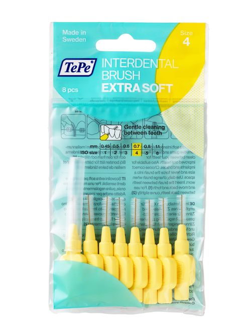 Tepe Mezizubní kartáčky EXTRA SOFT světle žluté 0,7 mm sáček 8 ks