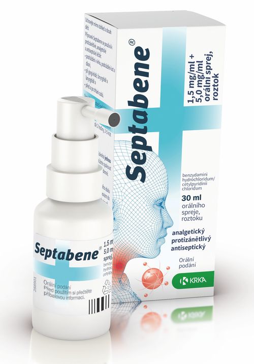 Septabene 1,5 mg/ml + 5,0 mg/ml orální sprej 30 ml