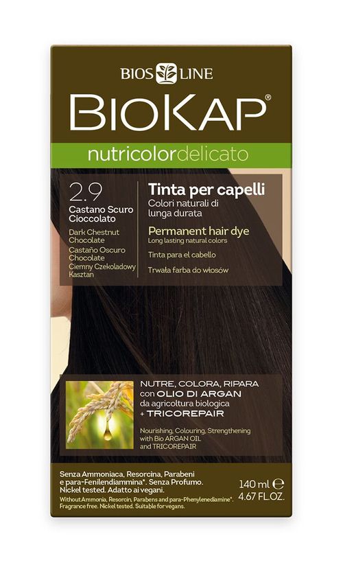 BIOKAP Nutricolor Delicato 2.9 Kaštanovo čokoládová tmavá barva na vlasy 140 ml