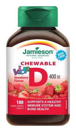 Jamieson Vitamín D3 Kids jahoda 100 cucacích tablet