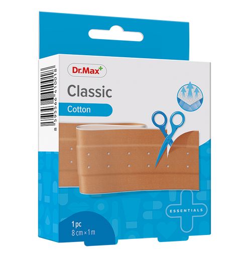 Dr.Max Classic Cotton 8cm x 1m náplast 1 ks