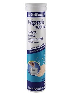 Medpharma Vápník 400 mg + Hořčík + Zinek + vitamin D3 20 šumivých tablet