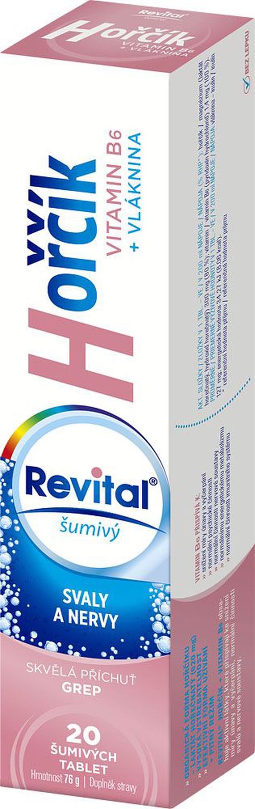 Revital Hořčík + vitamin B6 příchuť grep 20 šumivých tablet