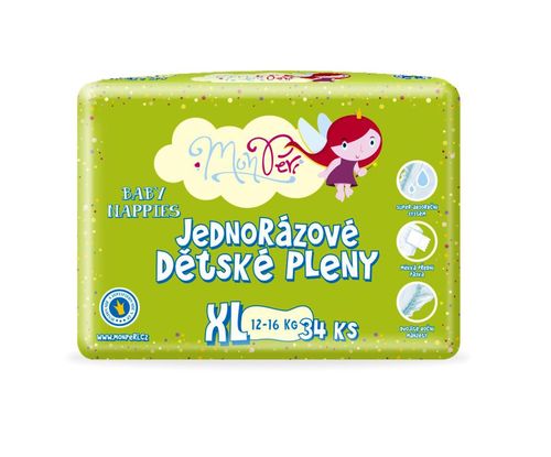 MonPeri Klasik XL 12-16 kg dětské plenky 34 ks